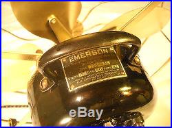 Antique Emerson Model 73646AK Three Speed Oscillating Electric Fan, Runs Well