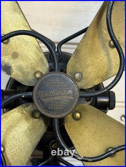 Antique Emerson Northwind 10 Brass Blade 450 3 SpeedOscillating Electric Fan