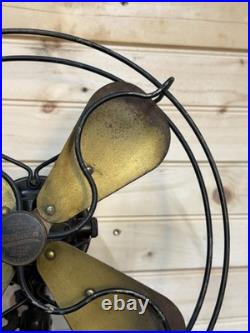 Antique Emerson Northwind 10 Brass Blade 450 3 SpeedOscillating Electric Fan
