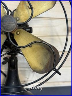 Antique Emerson Northwind 10 Brass Blade 450 3 SpeedOscillating Electric Fan