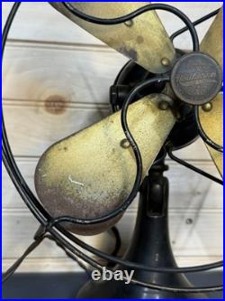 Antique Emerson Northwind 10 Brass Blade 450 3 SpeedOscillating Electric Fan