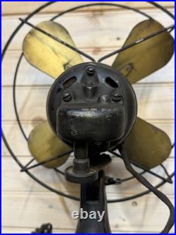 Antique Emerson Northwind 10 Brass Blade 450 3 SpeedOscillating Electric Fan