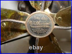 Antique Emerson Northwind 10 Brass Blade 450 Oscillating Electric Fan