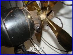 Antique Emerson Northwind 10 Brass Blade 450 Oscillating Electric Fan