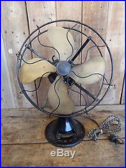 Antique Emerson Oscillating Brass Blade Electric Fan Type 29046 Vintage