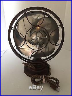 Antique Emerson Silver Swan Art Deco Electric Oscillating Fan