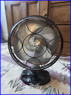 Antique Emerson Silver Swan Oscillating 12 Fan Art Deco Working