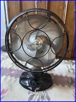 Antique Emerson Silver Swan Oscillating 12 Fan Art Deco Working