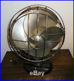 Antique Emerson Silver Swan Vintage Oscillating Art Deco Electric Fan