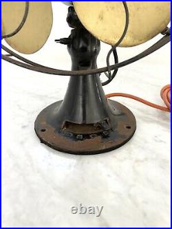 Antique Emerson Six Brass Blades Fan Oscillator 71666 AS-IS Parts/Repair