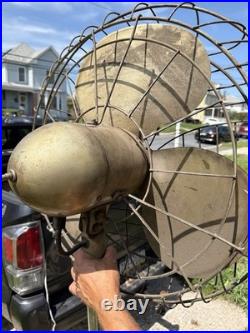 Antique Emerson Type 100 Pedestal Floor Fan Cast Iron Base K60-sp Motor Works