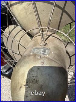 Antique Emerson Type 100 Pedestal Floor Fan Cast Iron Base K60-sp Motor Works