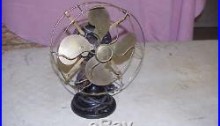 Antique Emerson Type 24645 10 Brass Blade & Cage Oscillating Fan Works L@@K