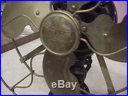 Antique Emerson Type 24645 10 Brass Blade & Cage Oscillating Fan Works L@@K