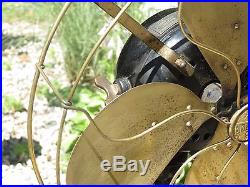 Antique Emerson c 1914 Brass Parker 4 Blade & Cage Fan 19648 3 Speed Unrestored