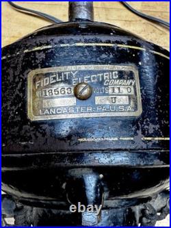 Antique FIDELITY Electric Co. Lancaster Pa Motor Multi Speed Works. Grinder Fan
