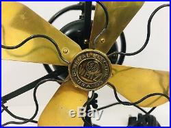 Antique Fan Brass Blades GE Whiz Fan 1920s Gold Black Color Distressed Works
