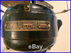 Antique Fan Cir. 1912 Fort Wayne Electrical Works GE 100% Original