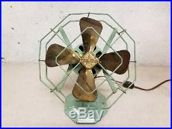 Antique Fitzgerald MFG Co. Star-Rite 10 Art Deco Green Electric Fan