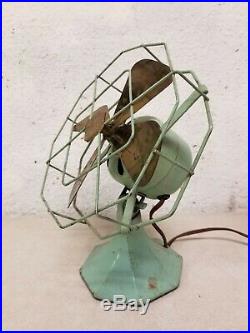 Antique Fitzgerald MFG Co. Star-Rite 10 Art Deco Green Electric Fan