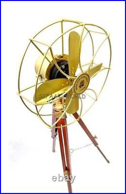 Antique Floor Standing Electric Fan Royal Navy London Fan Collectible Tripod
