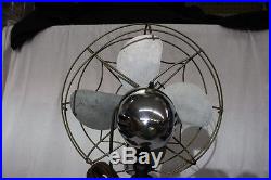 Antique Franklin Kent Eskimo Pedestal Floor Oscillating Fan with Spider Web Cover