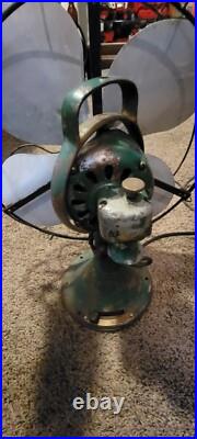 Antique GENERAL ELECTRIC Oscillating 16 Blade Fan Type AOU GE Fan Working