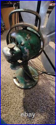 Antique GENERAL ELECTRIC Oscillating 16 Blade Fan Type AOU GE Fan Working