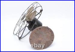 Antique GE 12 4 Brass Blade Loophandle Oscillating Desk Fan 1900s