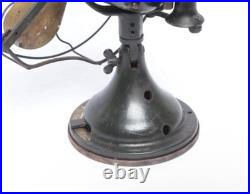 Antique GE 12 4 Brass Blade Loophandle Oscillating Desk Fan 1900s