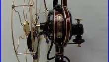 Antique GE 12 brass 6 blade fan Vintage 1916 Restored # 78777 painted stripe