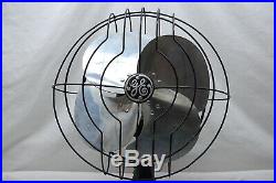 Antique GE 12 fan 4 QUIET BLADE oscillating 3 speeds vintage 1930's WORKS