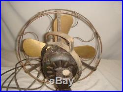 Antique GE 12in General Electric Brass Blade Electric Fan