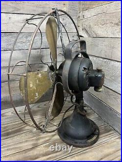 Antique GE 16 Brass Blades Fan No. 75425 AS-IS! For Parts! Restore