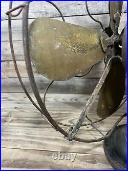 Antique GE 16 Brass Blades Fan No. 75425 AS-IS! For Parts! Restore