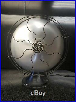 Antique GE Art Deco Oscillating Electric Fan Wall Mountable Works Needs TLC