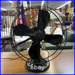 Antique GE Brass Blade 3-Speed Fan AUU 272223 Vintage 4-Blade in Working Cond