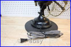 Antique GE Brass Blade Electric Fan 12 Adjustable Vintage Desk Works #338284 US