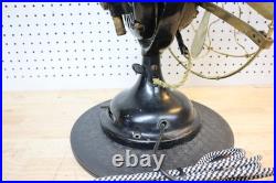 Antique GE Brass Blade Electric Fan 12 Adjustable Vintage Desk Works #338284 US
