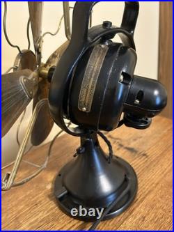 Antique GE Brass Blade Electric Fan 12 Oscillating Vintage Desk / Refurbished