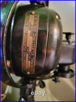 Antique GE Brass Blade Oscillating Desk Fan
