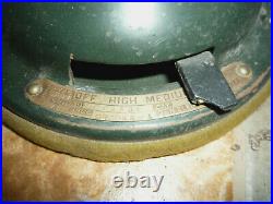 Antique GE Brass Blade handle Fan 16 Military Green vintage 3 speed for Repair