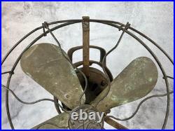 Antique GE Brass Fan Blade 12 Cage Pat 75423 1920's Vintage Works A15382 272014