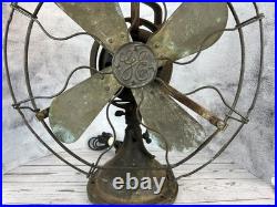Antique GE Brass Fan Blade 12 Cage Pat 75423 1920's Vintage Works A15382 272014