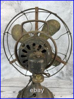Antique GE Brass Fan Blade 12 Cage Pat 75423 1920's Vintage Works A15382 272014