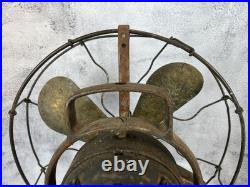 Antique GE Brass Fan Blade 12 Cage Pat 75423 1920's Vintage Works A15382 272014