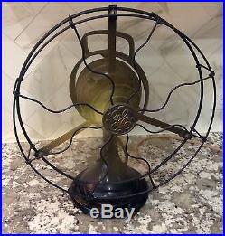 Antique GE Cast Iron and Brass Fan Model 75423 Perfect Working Condition