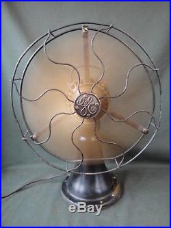 Antique GE Coin Operated Brass Blade Fan Works General Electric Hotel Fan