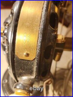 Antique GE Fan Pancake Motor Brass Blade &Cage Fluted Base Rear Switch Runs GR8