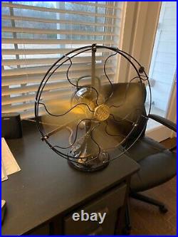 Antique GE General Electric 16 Oscillating Fan with Brass Blades and loop handle